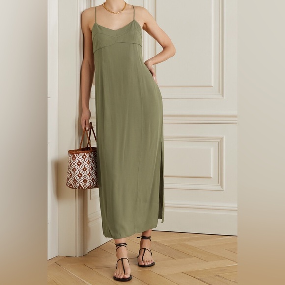 Haight Beca Crepe Maxi Dress Sage green - Picture 1 of 14